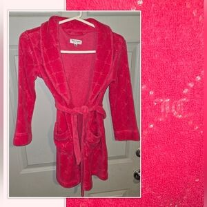 Juicy Couture Hot Pink w/ Gold All Over Print JC Logo Childs Girls Youth 6 6X S